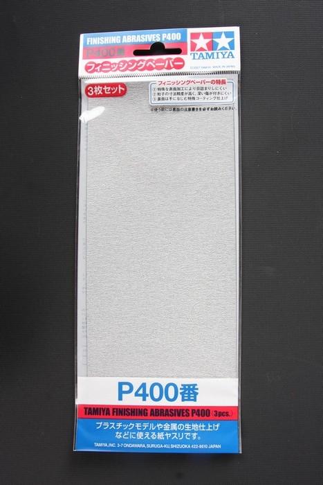 Tamiya ITEM# 87054 FINISHING ABRASIVES P400 3 Sheets
