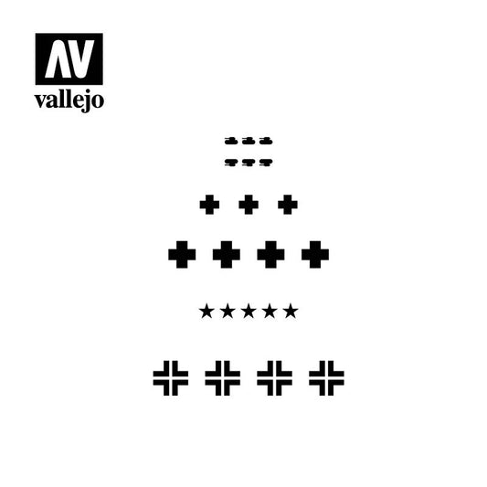 Vallejo Hobby Stencils ST-AFV001 Assorted German WWII Tank Markings