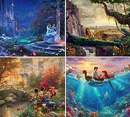 Ceaco Thomas Kinkade Disney  4 in 1 Puzzle Set (500 Pieces) 3673-1