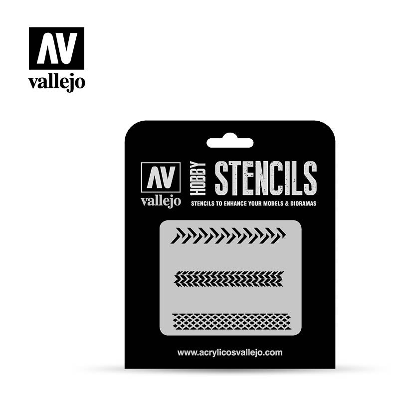 Vallejo Hobby Stencils ST-TX002 Tyre Markings