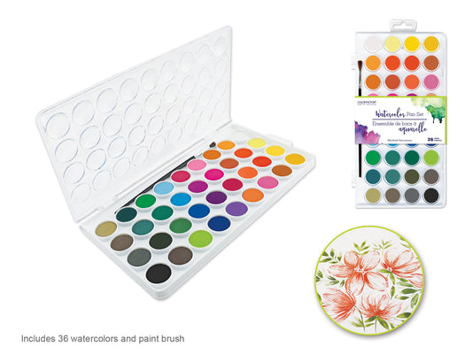 Color Factory: Artist Watercolor Pan Set 36pc w/Brush