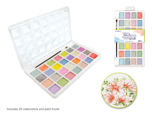 Color Factory: Pearlescent Watercolor Pan Set 28pc w/Brush