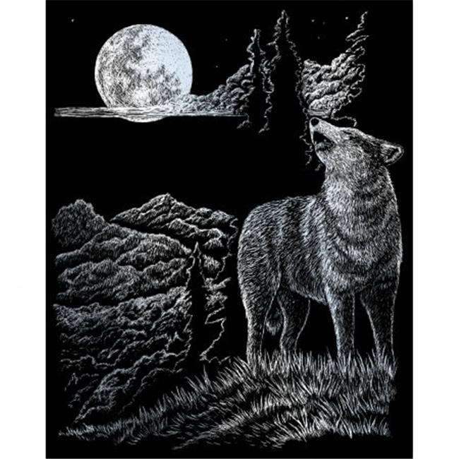 Wolf Moon Mini Silver Foil Engraving Art Kit, 5 x 7