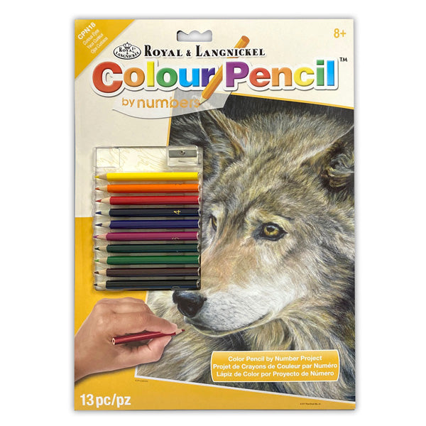 Colour Pencil By Numbers - Wolf
