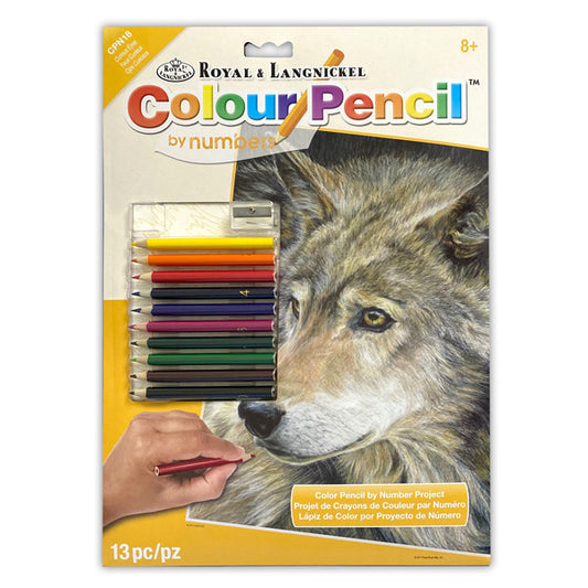 Colour Pencil By Numbers - Wolf