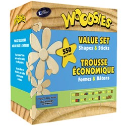 Loew Cornell Woodsies Shapes and Sticks Value Pack, 550-Count